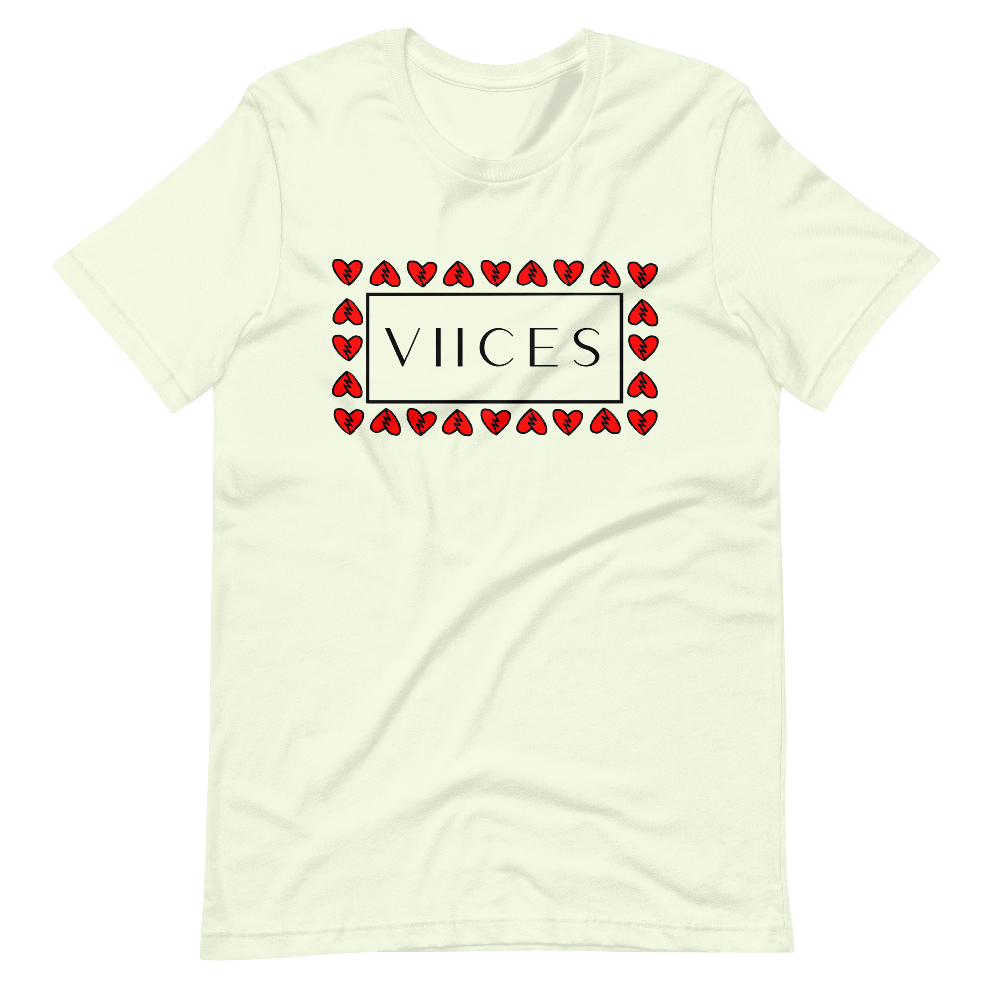 The “Broken Heart Viices” Short-Sleeve Unisex T-Shirt (white)